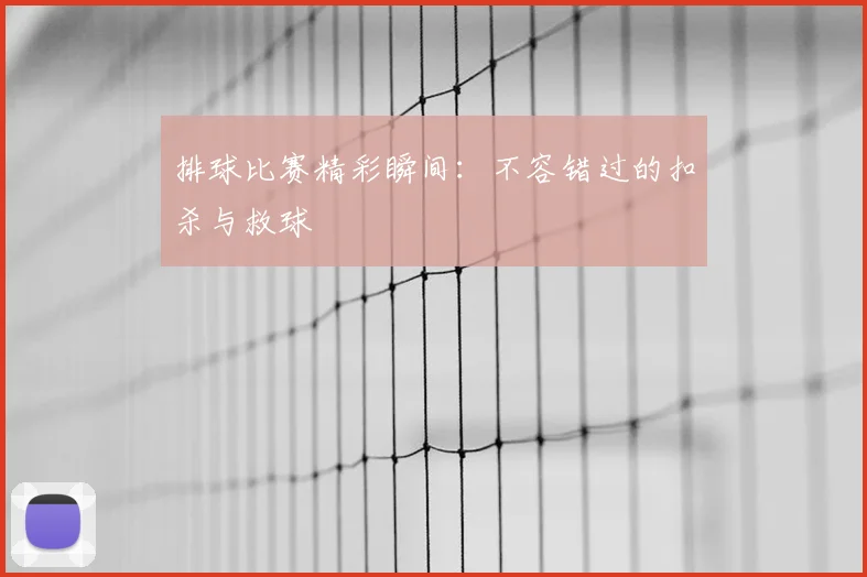 排球比赛精彩瞬间：不容错过的扣杀与救球